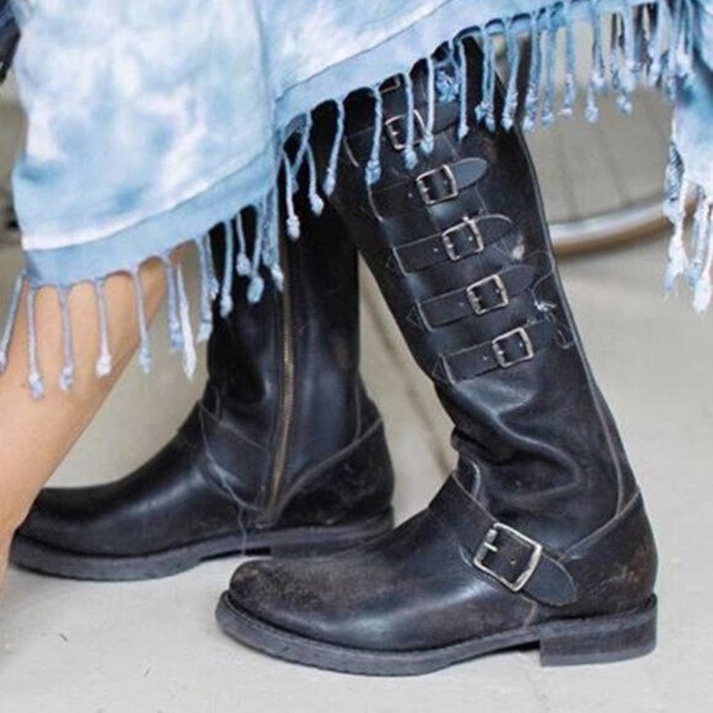 Frye Veronica Tall Leather Riding Boots Distressed Brown Indie Sleaze